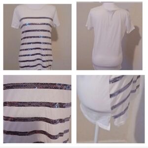 💙🌺Striped tshirt with sparkles